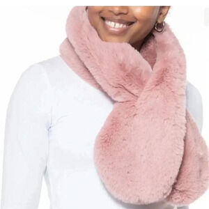 I.N.C. Pull-Through Faux -Fur Scarf Blush Pink Soft Cozy
